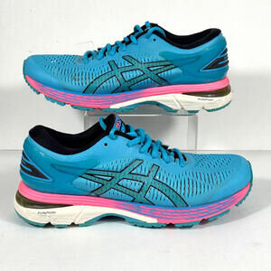 Asics Gel Kayano 25 Womens 8.5 Blue Pink Running Mesh Athletic Shoes Flyte Foam